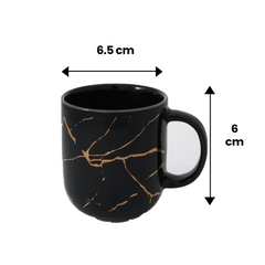 180 ML Coupe Mug Black With 24K Gold Marble(Pack of Four)