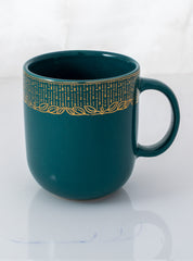 Mint Coffee Mug with Real Gold Plated Pattern