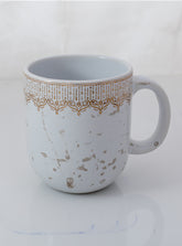 Mint Coffee Mug with Real Gold Plated Pattern