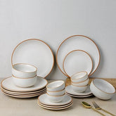 21 Pcs Ceramal Brown Dinner Set