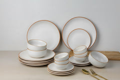 21 Pcs White Dinner Set