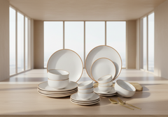 21 Pcs White Dinner Set