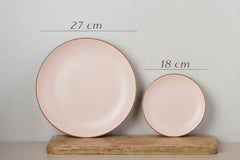 21 Pcs Rose Pink Dinner Set