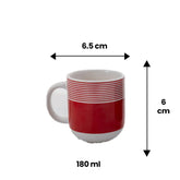 6 OZ 180 ML Deckle Printed Coupe Mug (Pack of six)