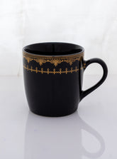 Alton Mug in Black with Real Gold Plated Pattern