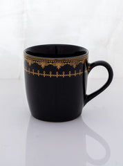 Alton Mug in Black with Real Gold Plated Pattern