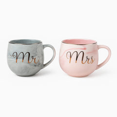 350 ml couple mug mr & mrs with 24k gold printing