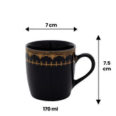 Alton Mug in Black with Real Gold Plated Pattern