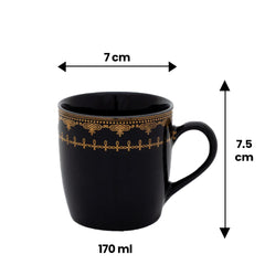 Alton Mug in Black with Real Gold Plated Pattern