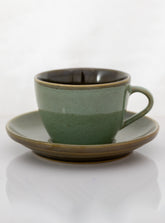 Reactive Glaze Color Mug with Saucer