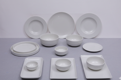 15 PCS Plain White Dinner Set