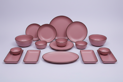 15 PCS Purple Matt Dinner Set