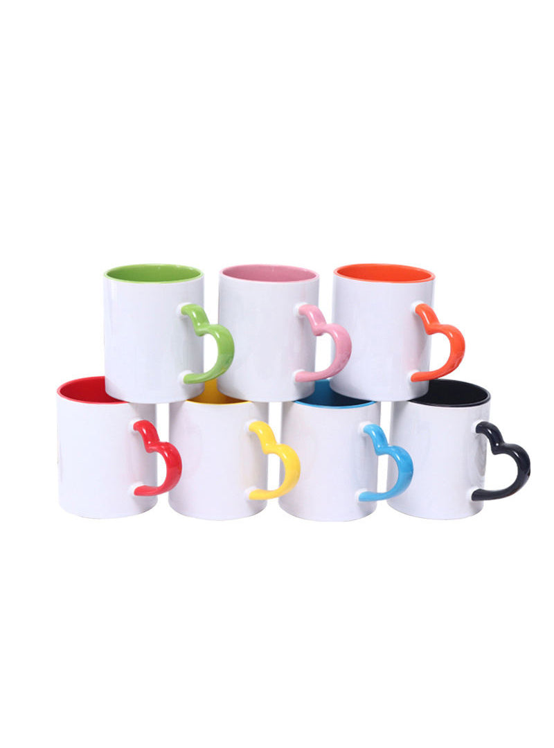 11 OZ 320 ML Heart Handle 2 Tone Sublimation Mug