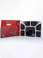 Cup Saucer Black Gold Line