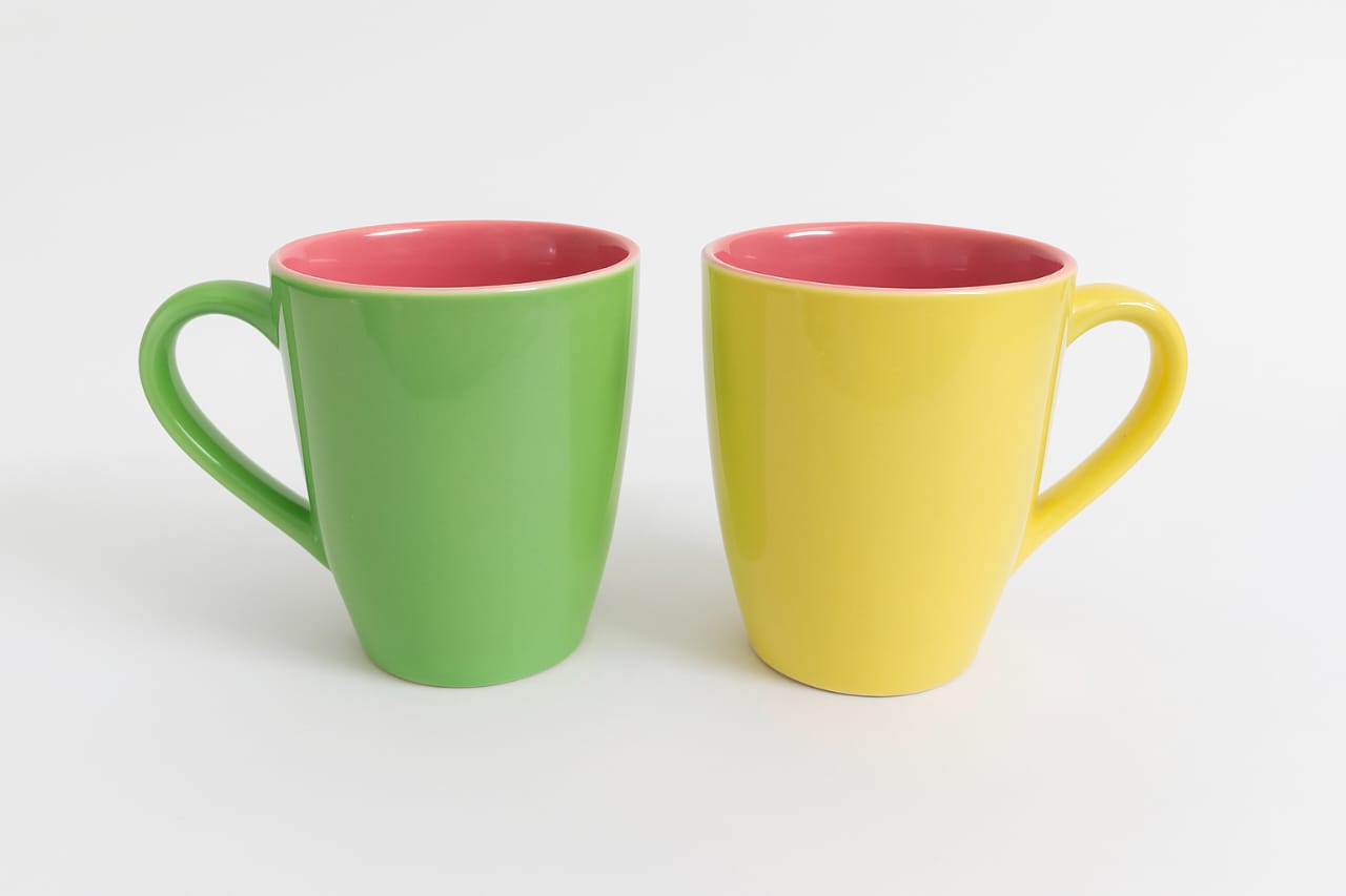 320 Ml Two Tone Multi colour Shiva Outside Matt Inside Glossy (Pack of Four)