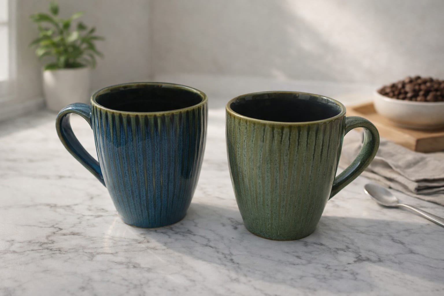 300 ml strip embossed pattern mug