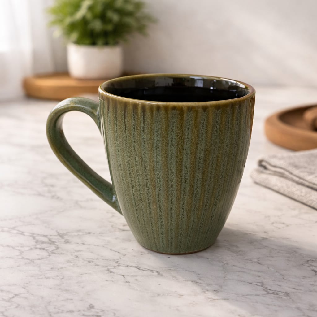 300 ml strip embossed pattern mug