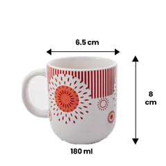 6 OZ 180 ML Coupe Deckle Printed Mug (Pack of six)