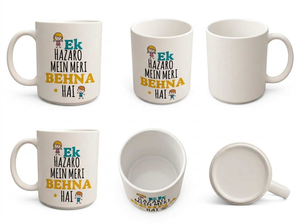 Raksha Bandhan Special 330 ML off white matt surface mug