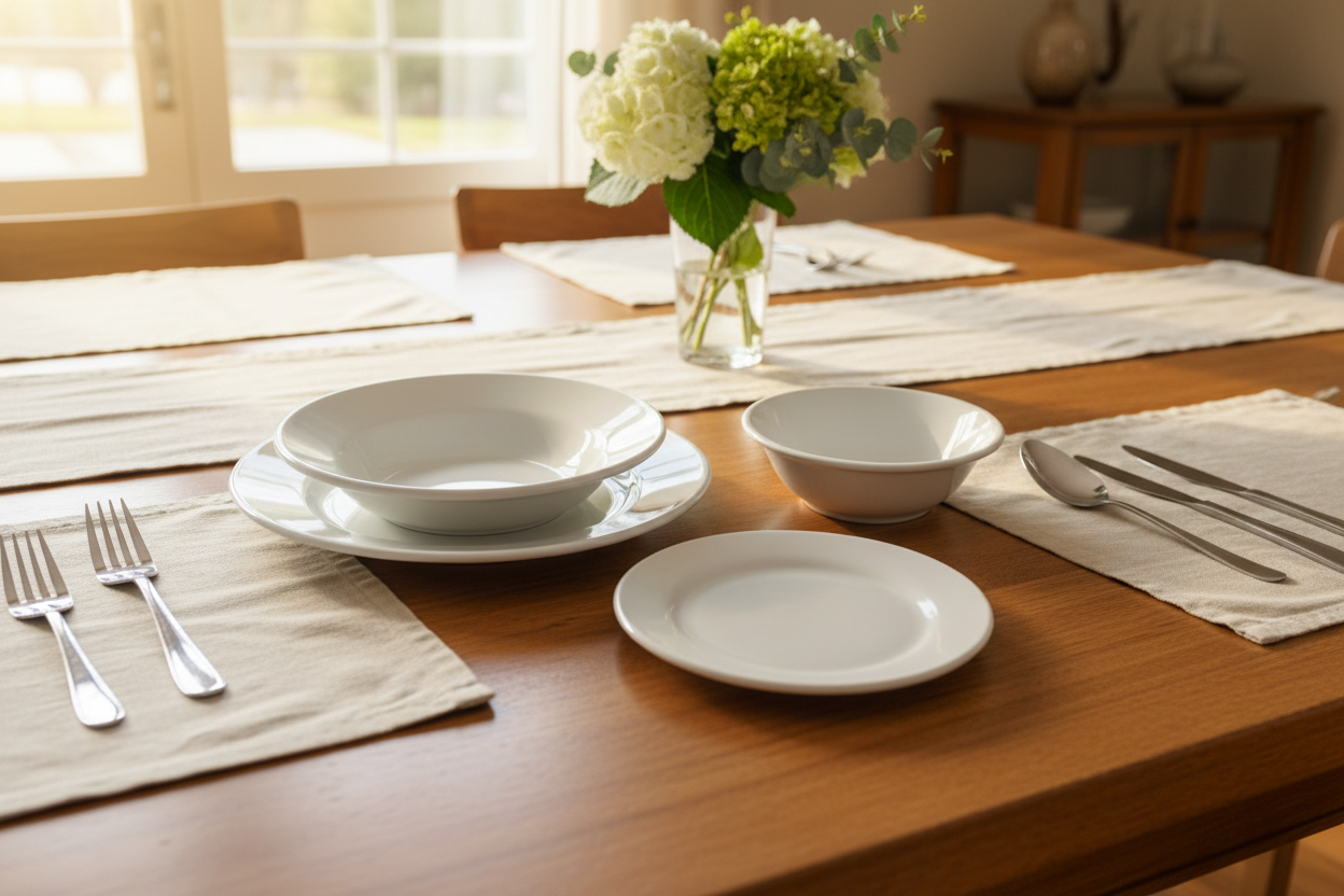 7 Inch Soup plate
 7 Inch Quarter Plate &
 5 Inch Rice Bowl