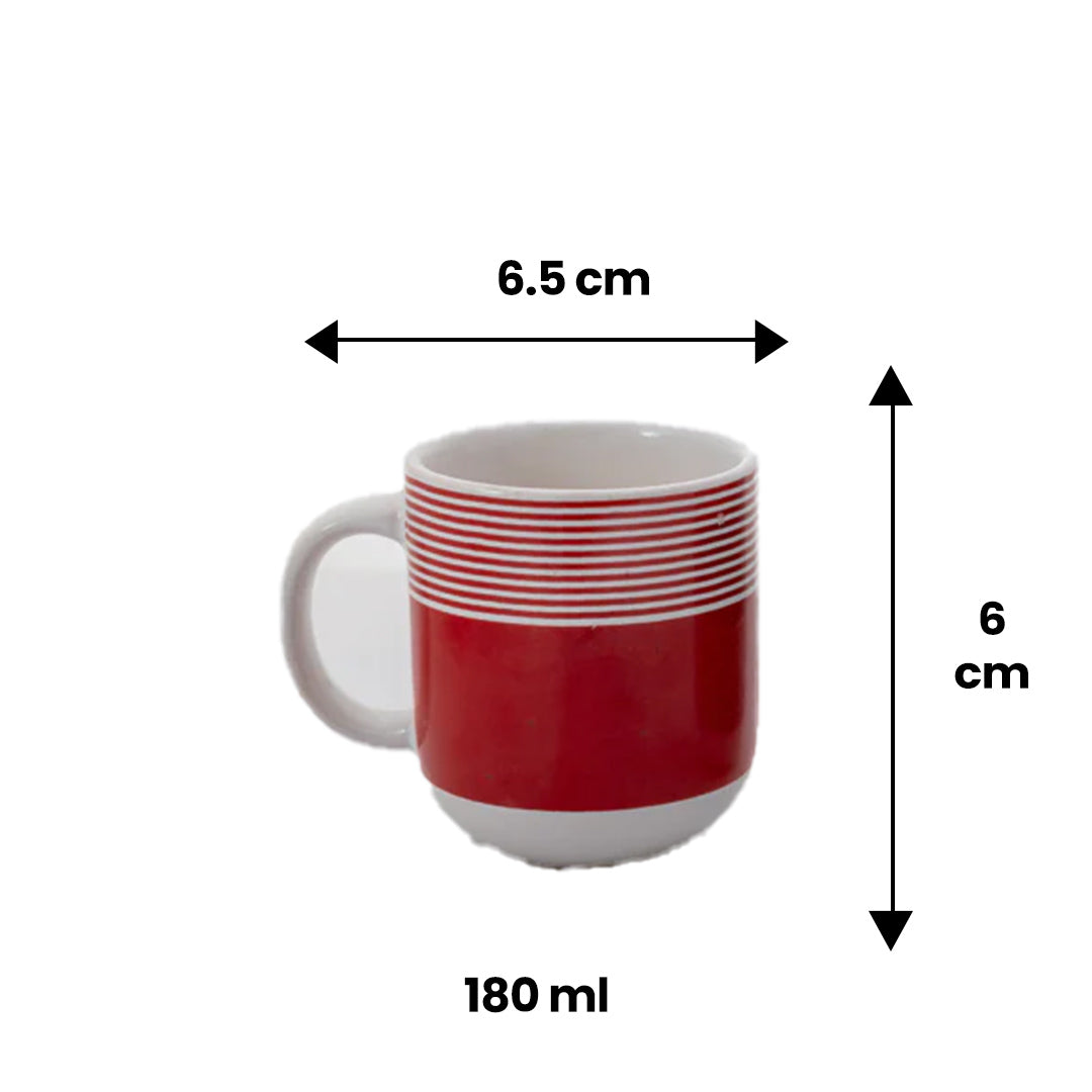 6 OZ 180 ML Deckle Printed Coupe Mug (Pack of six)