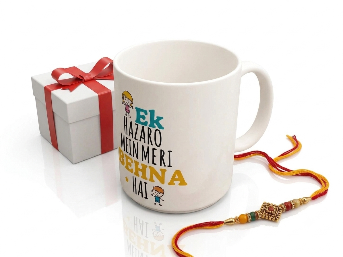 Raksha Bandhan Special 330 ML off white matt surface mug