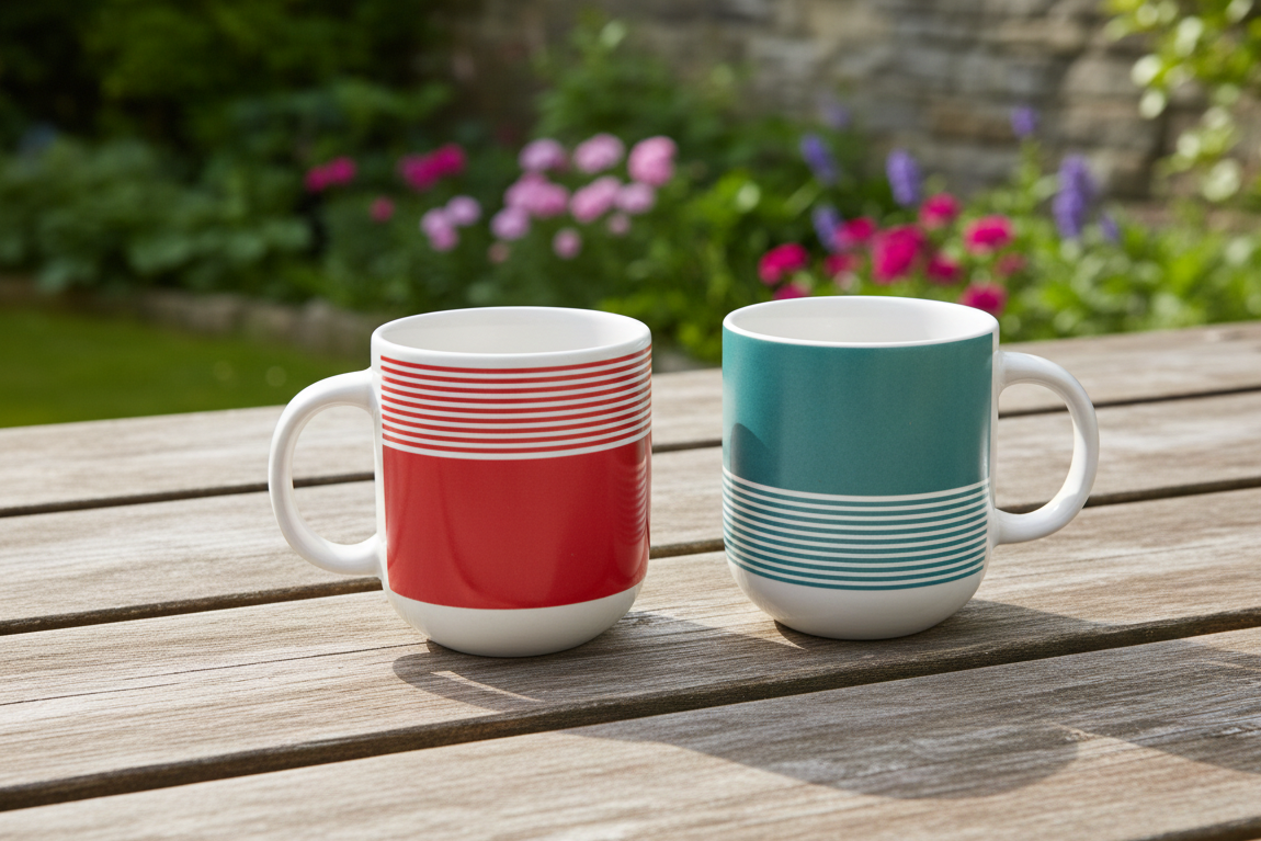 6 OZ 180 ML Deckle Printed Coupe Mug (Pack of six)