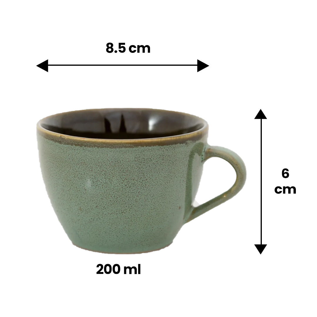 Reactive Glaze Color Mug with Saucer