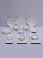 15 PCS Plain White Dinner Set