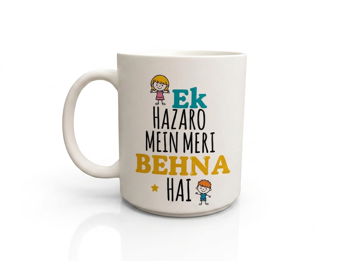 Raksha Bandhan Special 330 ML off white matt surface mug