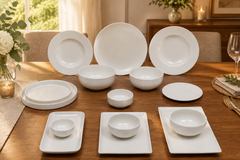 33 PCS Plain White Dinner Set